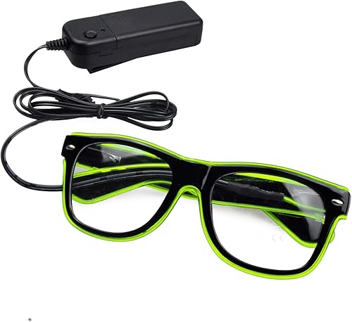 Miniatura 4 de Luces EL Wire Neón Rave Gafas de sol resplandor intermitentes LED Disfraces para fiesta, EDM, Halloween RB01