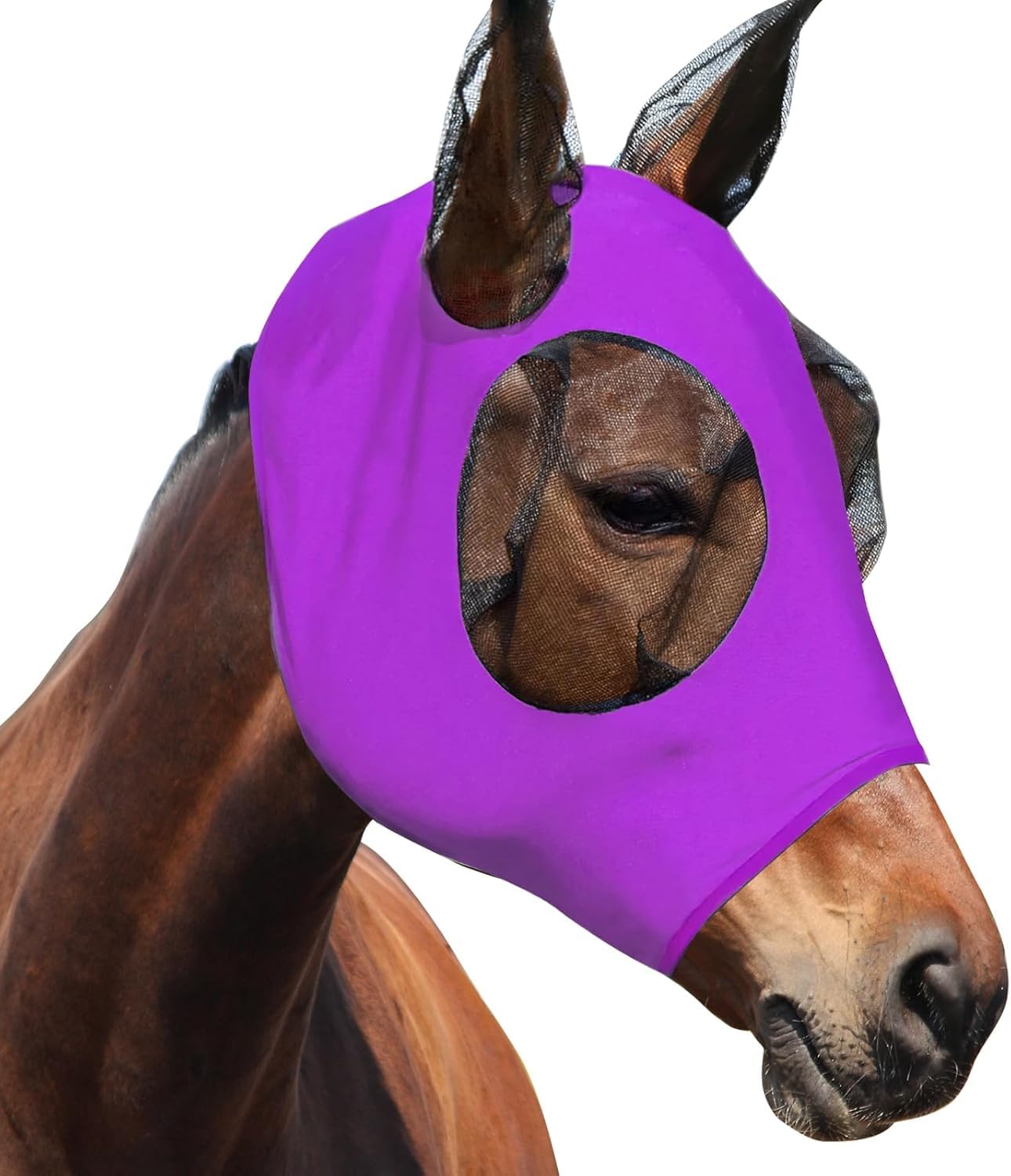dellyy Mascara contra Moscas, Mascara contra Moscas Caballo, Elastico Proteccion contra Moscas, Mascara contra Moscas Caballo Proteccion UV (Grau) — view 9