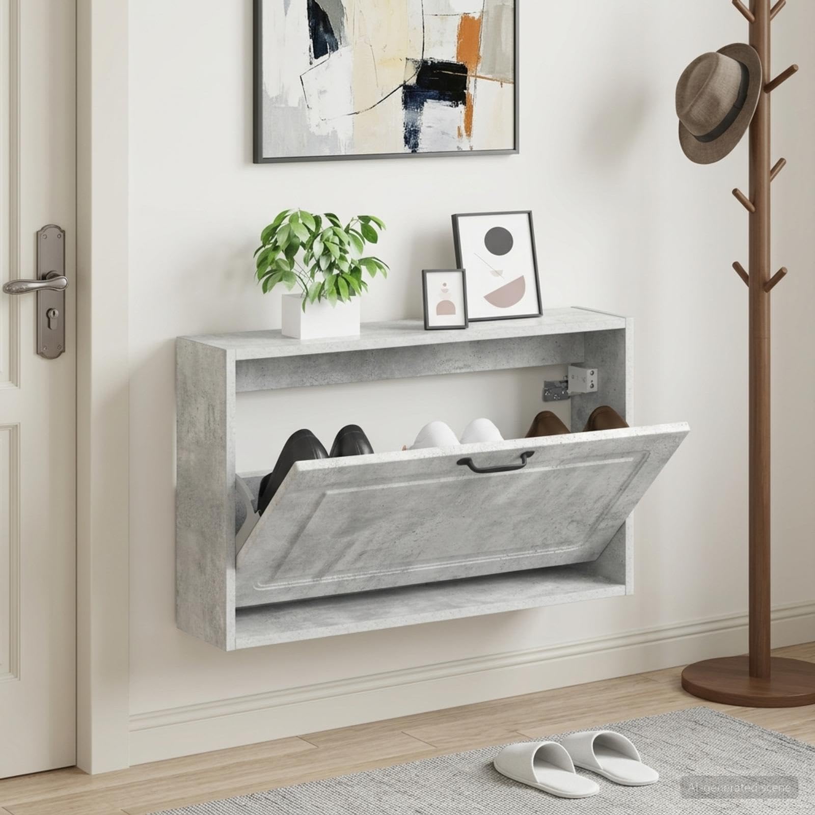 Wall-Mounted Shoe Cabinet UTRECHT 71x17x43cm