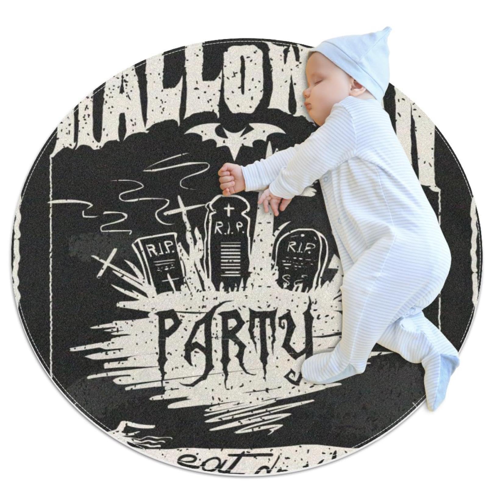Tapis de salle de bain rond Halloween 1m antidérapant pour chambre