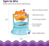 Vista 3 de Catstages 2-in-1 Spinning Fish Treat Dispenser Cat Toy, Interactive Puzzle Feeder & Cat Ball Track Add-On, Blue