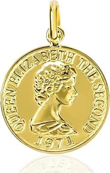 Amazon | [Jewelico] 18K K18 コイン ネックレス トップ ペンダント