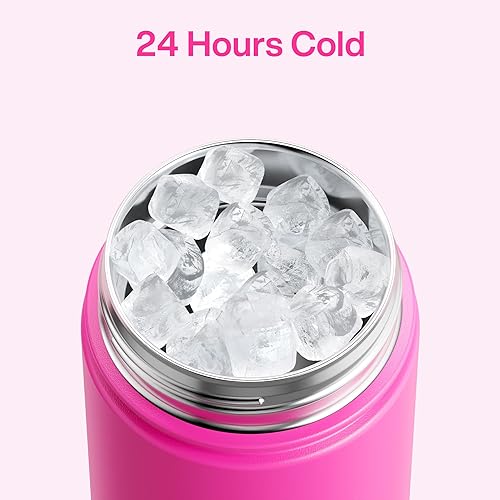 Miniatura 647 de ENCOOL Botella de agua aislada con popote, de acero inoxidable, a prueba de fugas, sin BPA, al vacío de doble pared que se mantiene fría durante 24