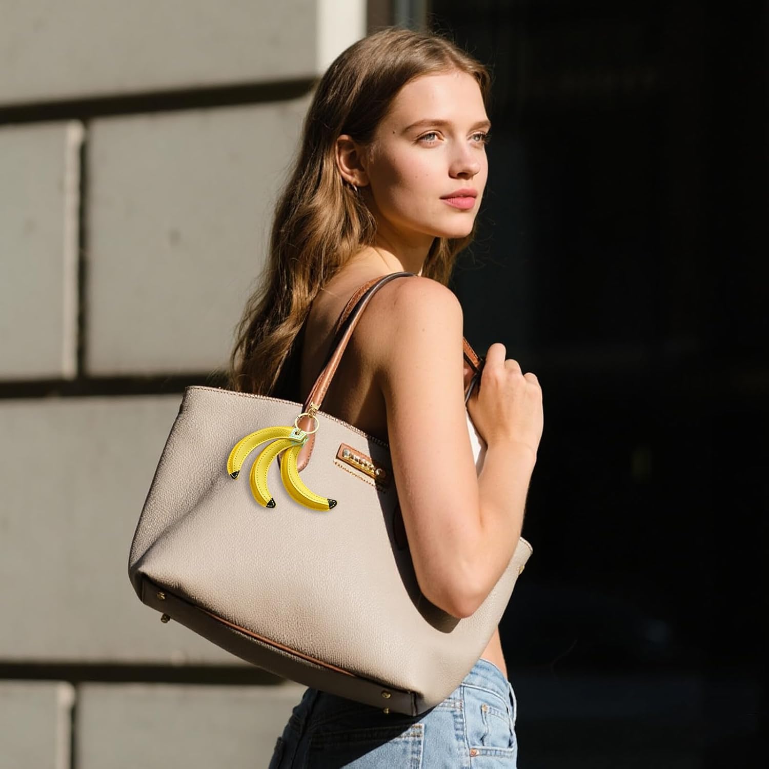 Leather Banana Keychain - Lifelike PU Leather Fruit Keychains with Alloy Buckle Charm, Bag Accessory for Women, Wallet Pendant, Schoolbag Pendant, Gift for Women and Delicate Trinket Lovers - Image 5