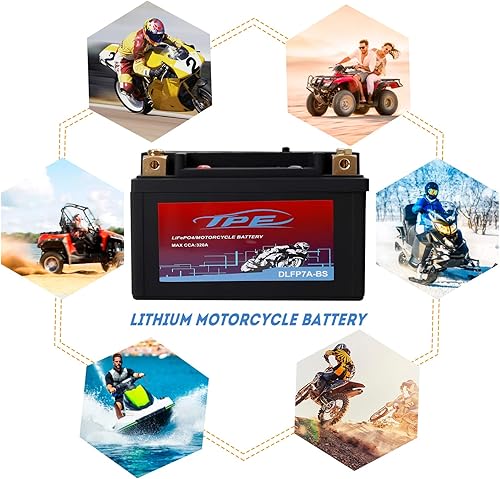 Miniatura 4 de TPE LiFePO4 - Batería de arranque de motor de litio para motocicleta, 12.8 V, 2 AH, 120 CCA con BMS (Smart Battery Management System) 2500-8000