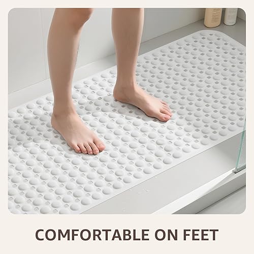Miniatura 48 de OTHWAY Tapete de ducha antideslizante para bañera para el interior, con ventosas y agujeros de drenaje para limpiar los pies, lavable a máquina