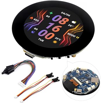 Waveshare ESP32-S3 2.1inch Round Touch Screen with 32-bit LX7 Dual Core Processor, 480 480 Resolution, 262K Color, Support Wi-Fi & BLE 5