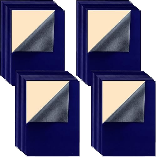 Miniatura 20 de Mesheshe 10 piezas de fieltro autoadhesivo, tela autoadhesiva para arte y manualidades, fieltro para cajón/joyero, tamaño A4