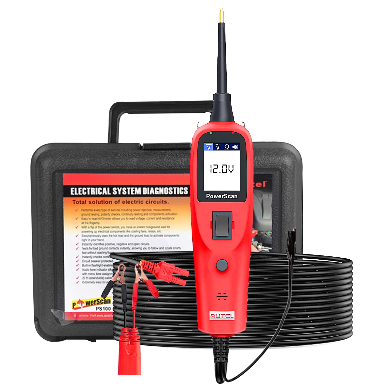 Autel PowerScan PS100 Automotive Circuit Tester Car Circuit System Diagnostic Tool Probe Kit Voltage