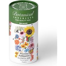 Botanical Interests Precious Pollinators Flower Mix Seed Shaker Covers 800 sq ft, 14 Native Flowers & Herbs, Supports Pollinators, Annuals & Perennials, Eco-Friendly Recyclable Container