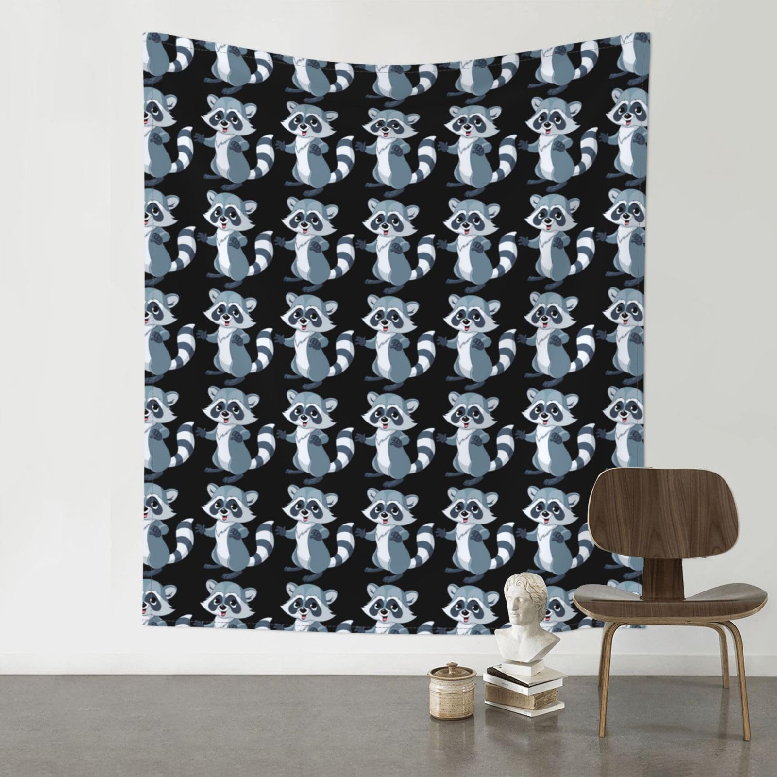 WHJSSF cute raccoon Prints Wall Tapestry 60x51in - Boho Decor Throw for Bedroom, Dorm, Picnic & Outdoor Adventures