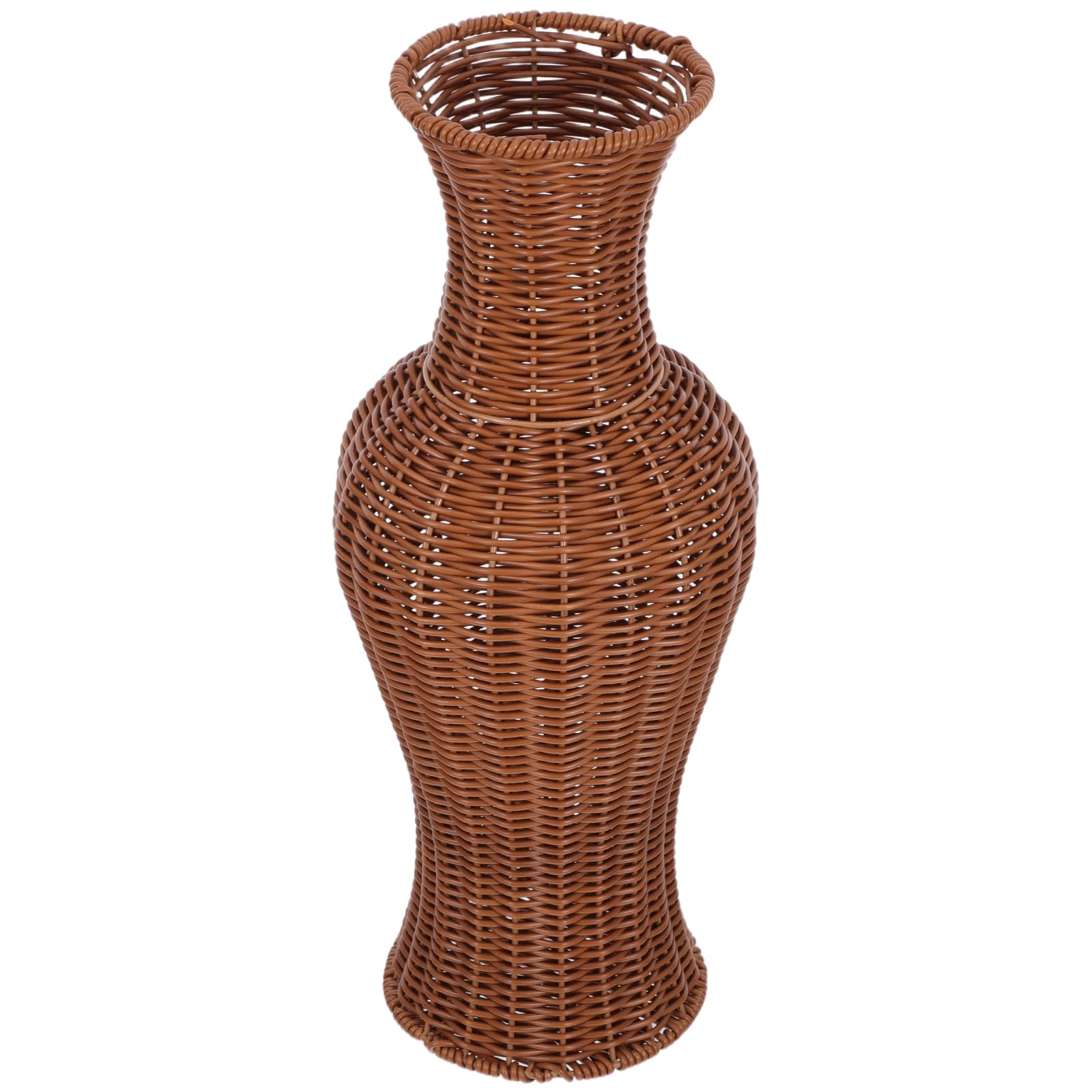 Grand vase à fleurs en rotin tissé pour la décoration du salon