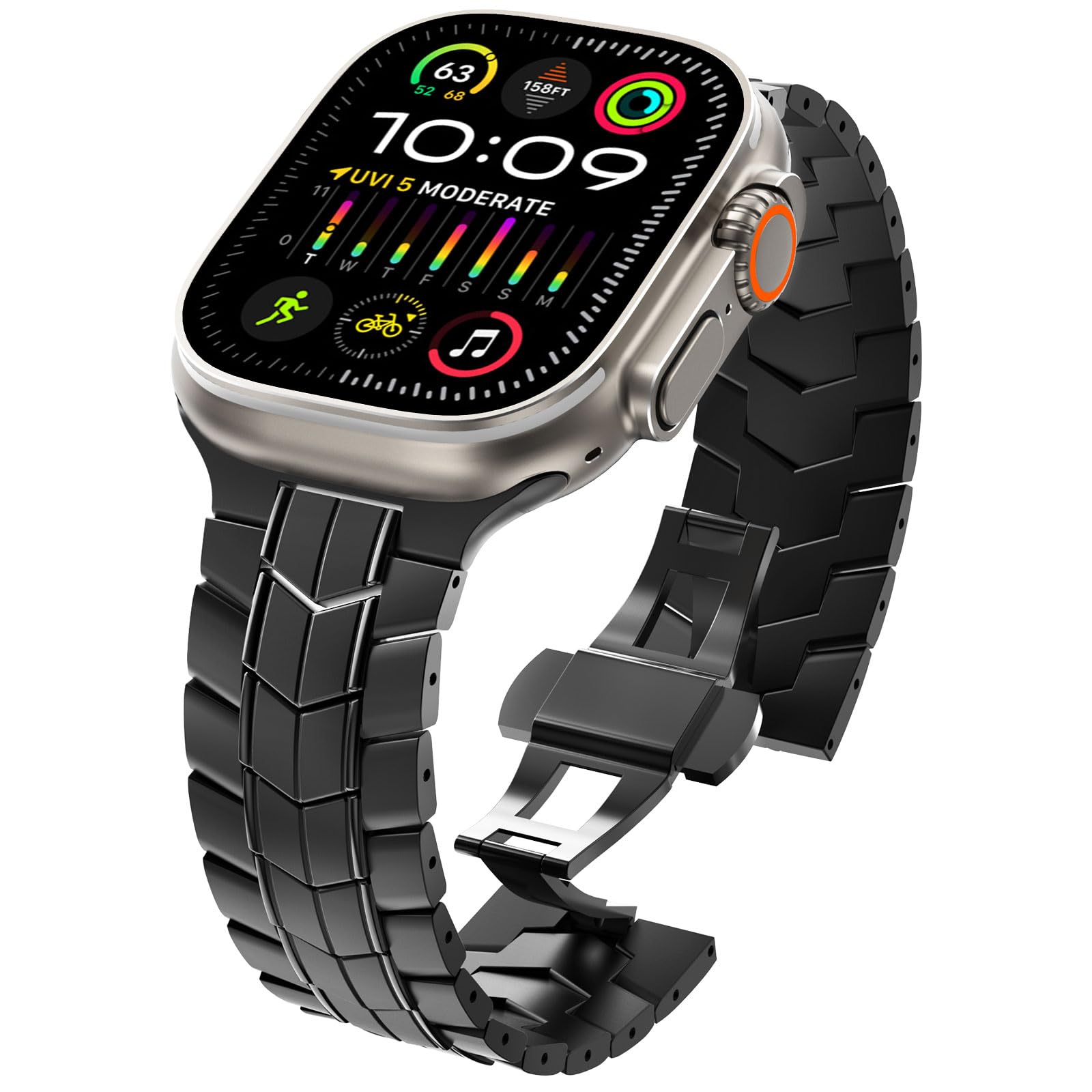 WINGLE Compatible for Titanium Apple Watch Ultra 2 Band 49mm 45mm 44mm 42mm Series 9 8 7 for Men, Apple Watch Ultra Bands Lightweight Titanium Metal Strap for iWatch Ultra SE Series 9 8 7 6 5 4 3 2 1