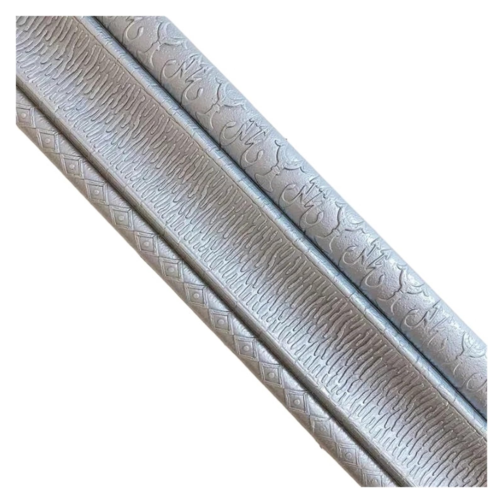 Rodapiés impermeables Rodapié autoadhesivo impermeable 3D de 2,3 m x 8cm, pegatina pared anticolisión PVC, decoración del hogar Baño(Sliver,5Pcs 2.30mX8cm)