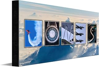 Personal-Prints AVIATION Personalized Name Art Print | Customized for the Pilot or Flight Attendant | Aviator Father’s Day, Retirement or Gift | Plane and Jet Canvas Décor (16" x32” Stretched Canvas)
