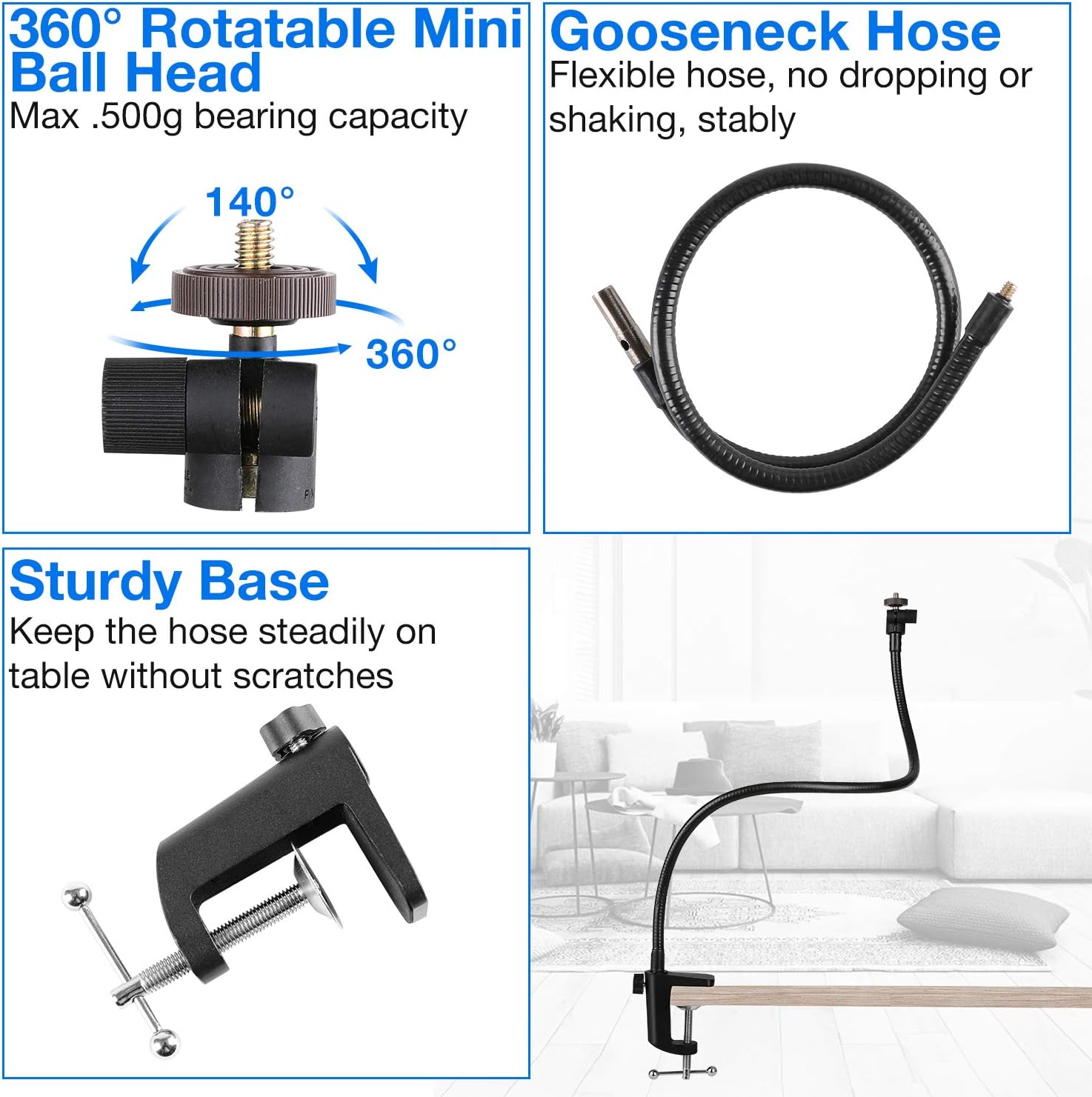 Top Rated FDKOBE Webcam Stand, Gooseneck Stand,Flexible Desk Mount Clamp Holder Stand for Webcam, Enhanced Desk Jaw Clamp for Logitech Webcam C920,C922,C922x,C930,C615,C925e,Brio 4K New Product FDKOBE Webcam Stand, Gooseneck Stand,Flexible Desk Mount Clamp Holder Stand for Webcam, Enhanced Desk Jaw Clamp for Logitech Webcam C920,C922,C922x,C930,C615,C925e,Brio 4K