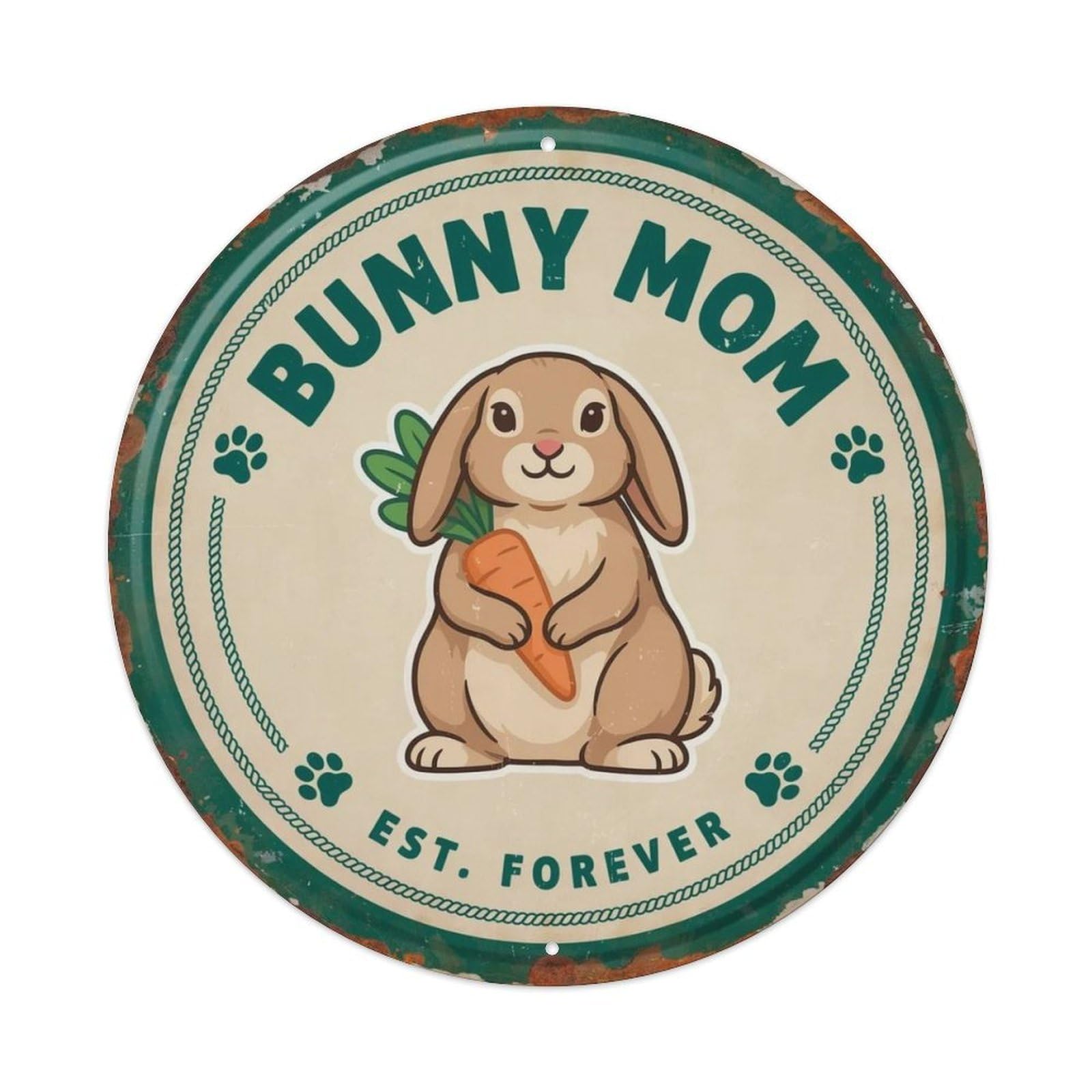 Bunny Mom Metal Tin Sign Plaque