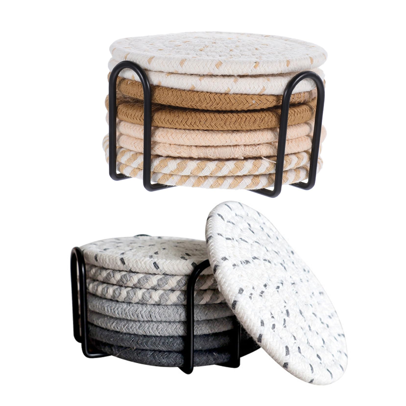 Sous-verres tressés en coton bohème MAGICLULU pour embellir vos tables de salon