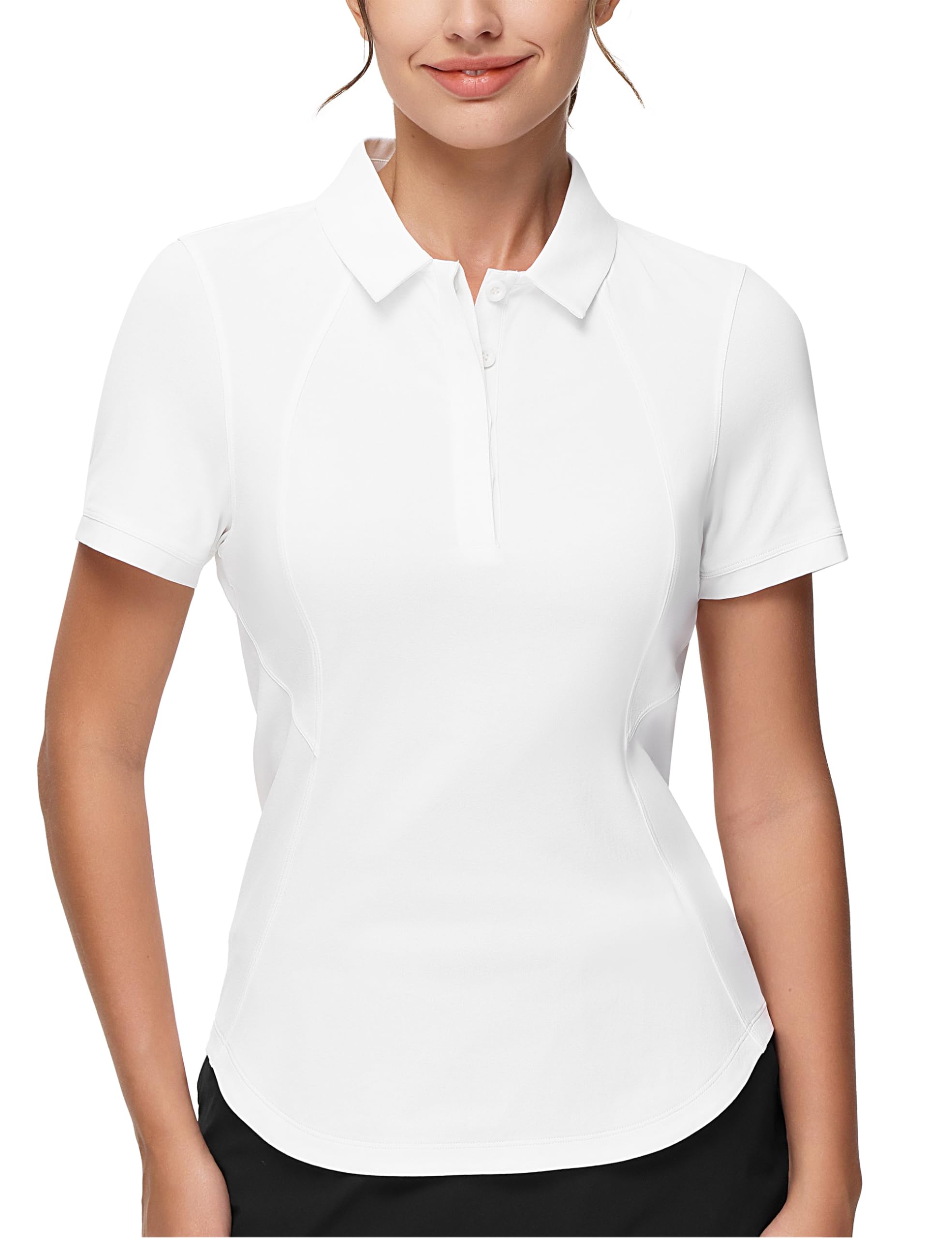 THE GYM PEOPLE Women's Short Sleeve Golf Polo Shirts Slim Fit Lightweight Running Tennis Shirts