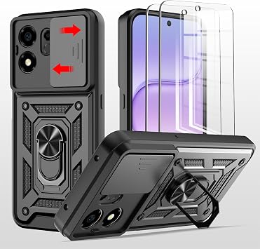 for honor 600 Smart 5G Case with Screen Protector,Slide Camera Lens Cover