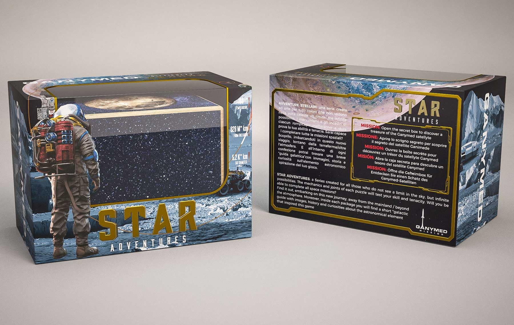 Logica Giochi Art. Ganimede - Rompicapo in Legno - Scrigno Segreto 5 Passi - Difficoltà 2/6 Medio - Serie Star Adventures…