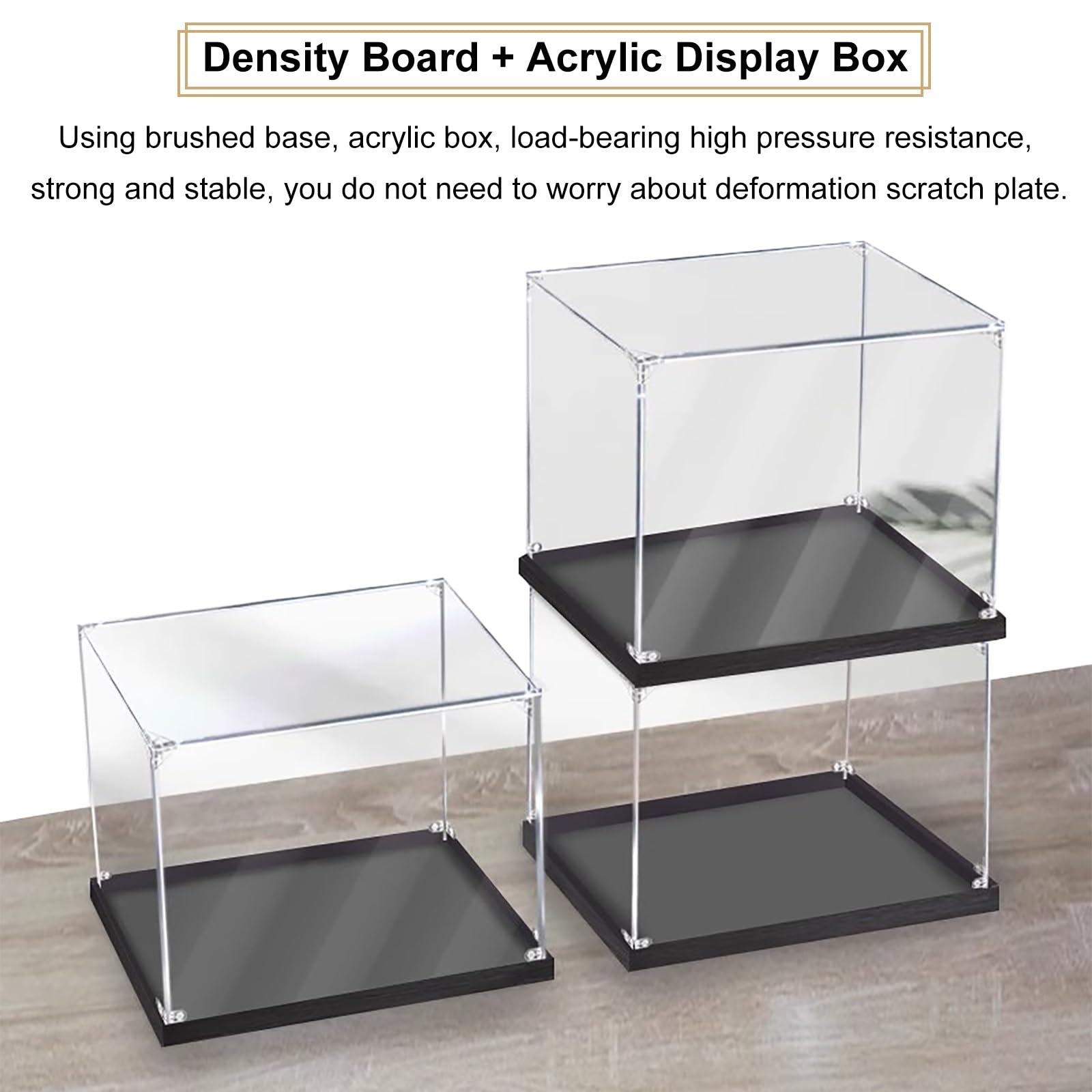 Vitrina de acrílico Vitrina de acrílico transparente modelo de protección a prueba de polvo caja de exposición de juguetes, vitrina de exhibición de juguetes para almacenamiento en el(LxWxH 50x25x35CM