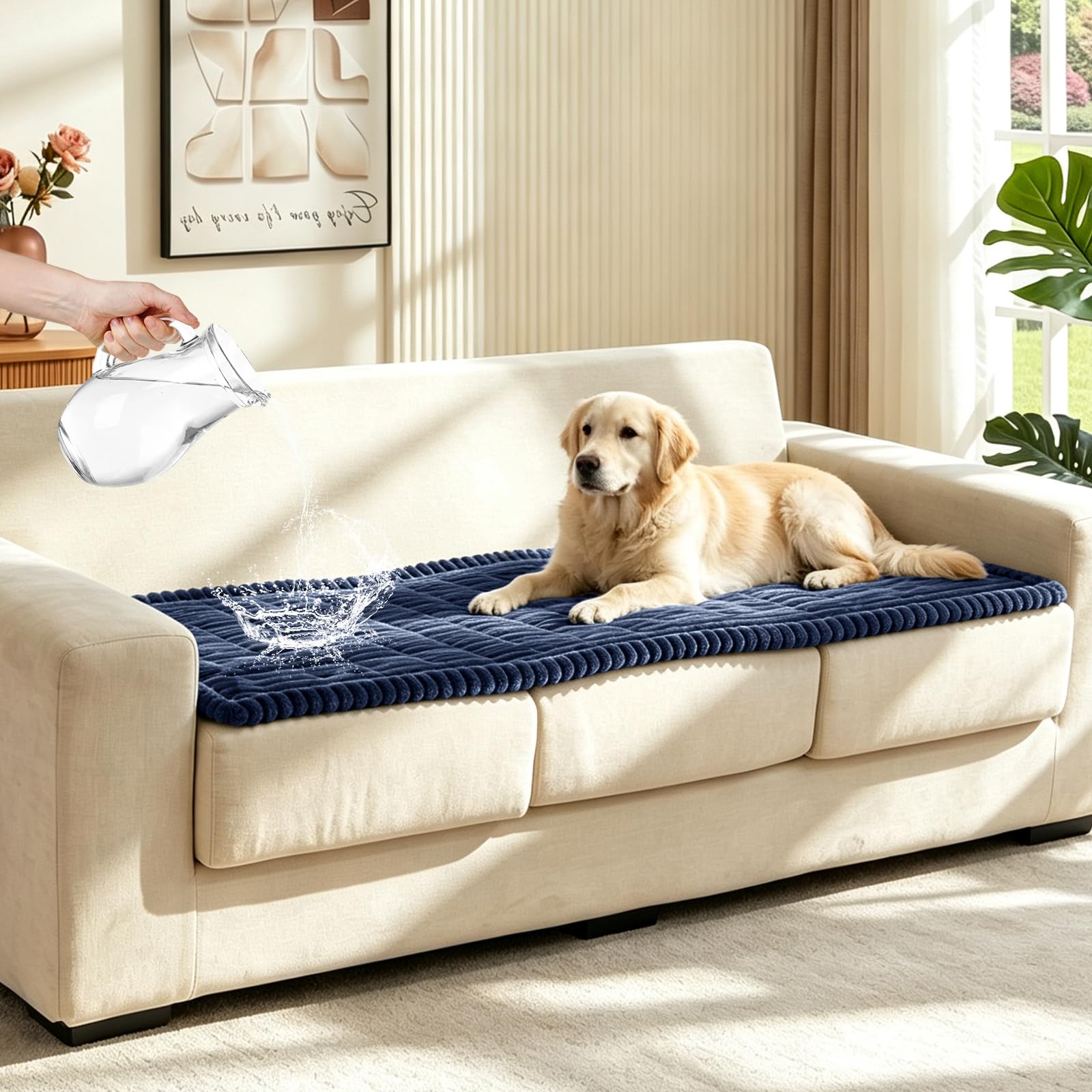 Wnote Waterproof Couch Cover for Dogs, Non Slip Washable Sofa Protector — image 1