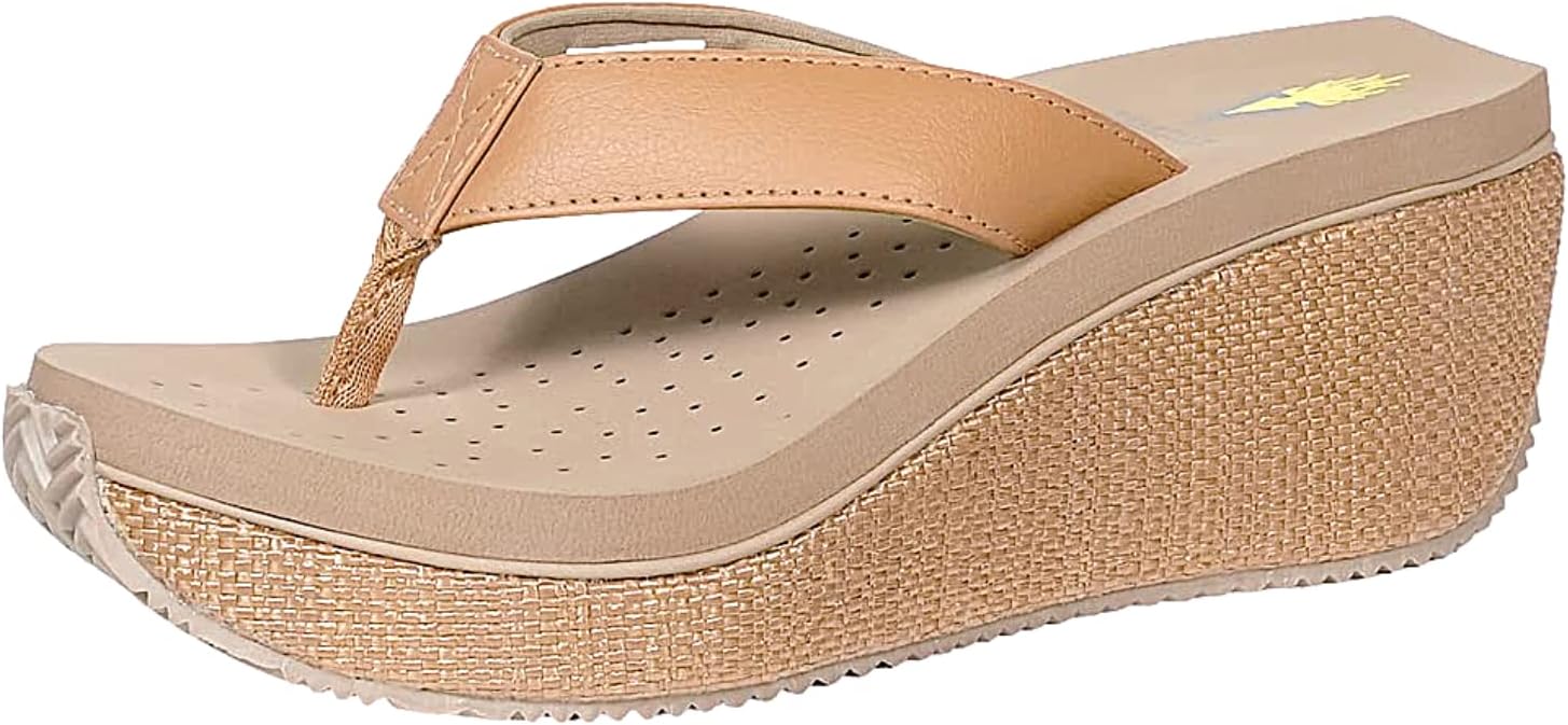 VOLATILE Women's Bahama Wedge Sandal, Tan, 7
