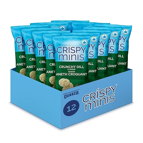 Crispy Minis Crunchy Dill Flavour Brown Rice Chips, Multi-Pack, 100g (Pack of 12) - Dill - 100.07 g (Pack of 12)