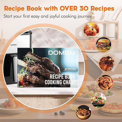 Miniatura 7 de Freidora de aire de gran capacidad de 6.2 cuartos de galón de 1500 W con cesta antiadherente, freidora de aire multifunción 8 en 1 con preajuste,