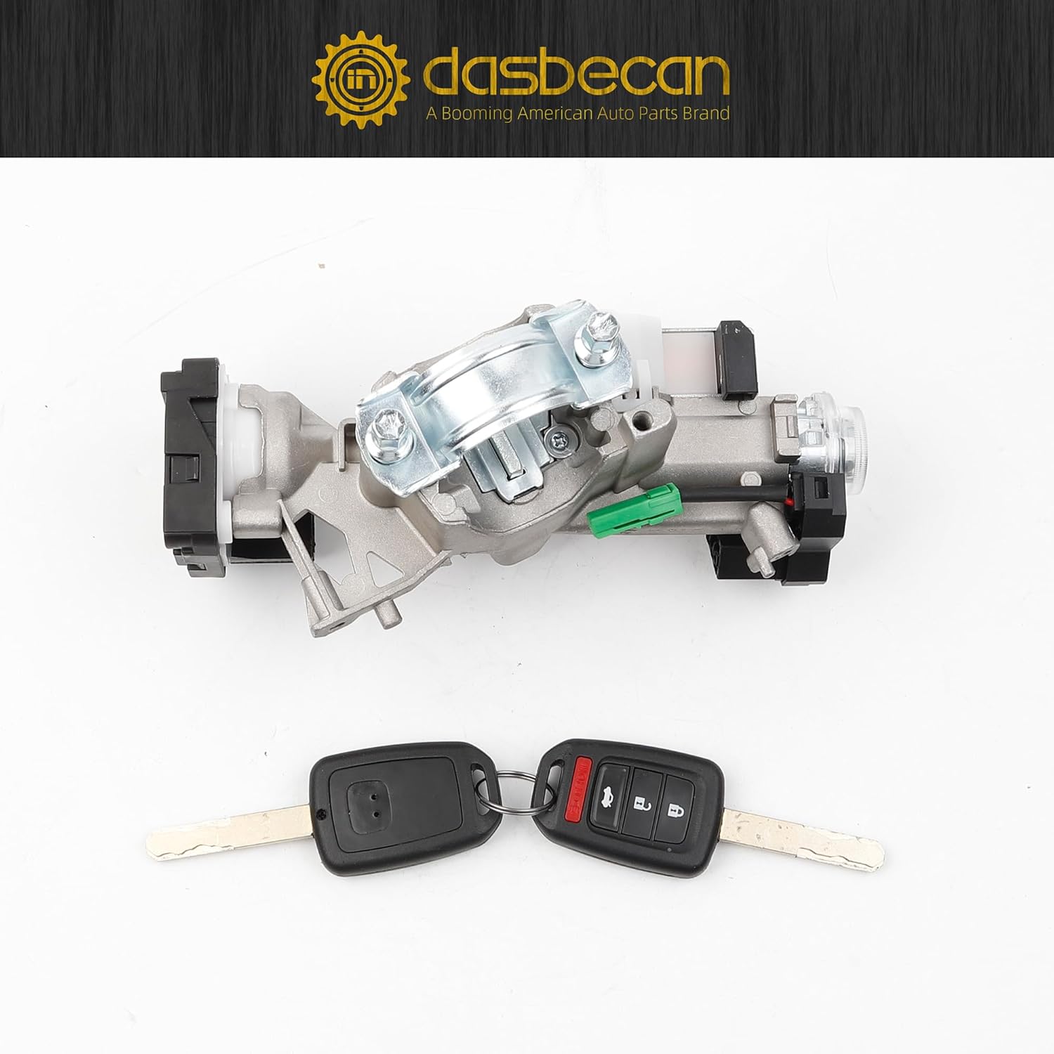 Dasbecan 06351-T6P-H01 Ignition Door Lock Cylinder Switch Assembly with 2 Keys Compatible with 2014 2015 Honda Civic 1.8L L4 OEM Replace 06351T2A971 06351-T2A-971