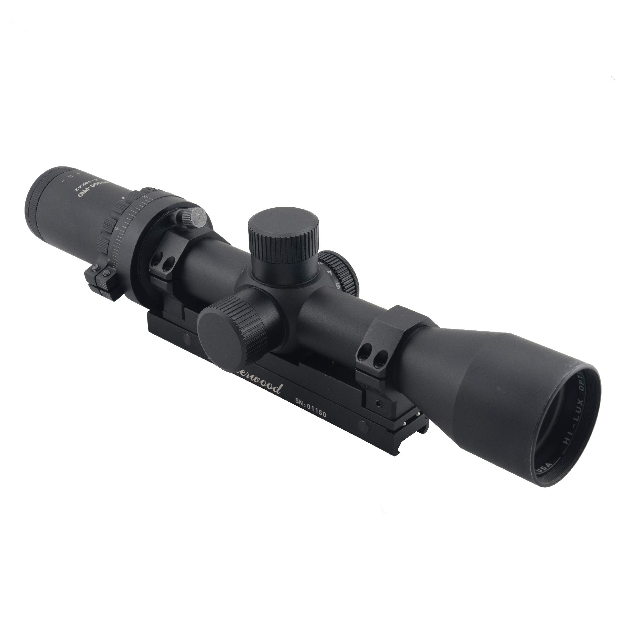 M1000-PRO 2-10x42 Rifle Scope – Art Auto-Ranging System, Green Illuminated HR1 MOA Reticle, 1/4 MOA Clicks, Multi-Caliber Cam – Matte Black
