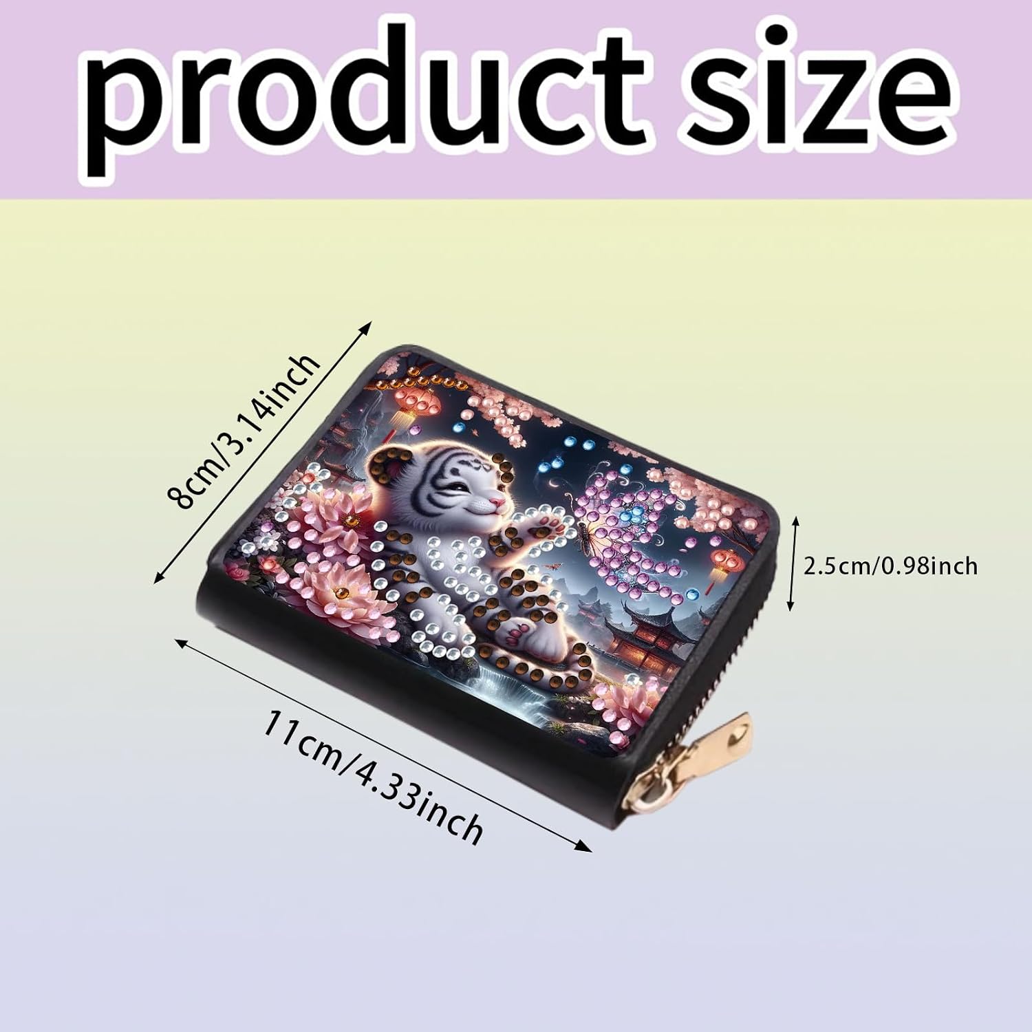 4pcs Butterflies Animals Pattern Diamond Art Painting Minimalist Wallet DIY Rhinestone Painting Art Kit Credits card Pocket Organizer Storage Bag Handmade Craft Gift for Holidays and Everyday Use