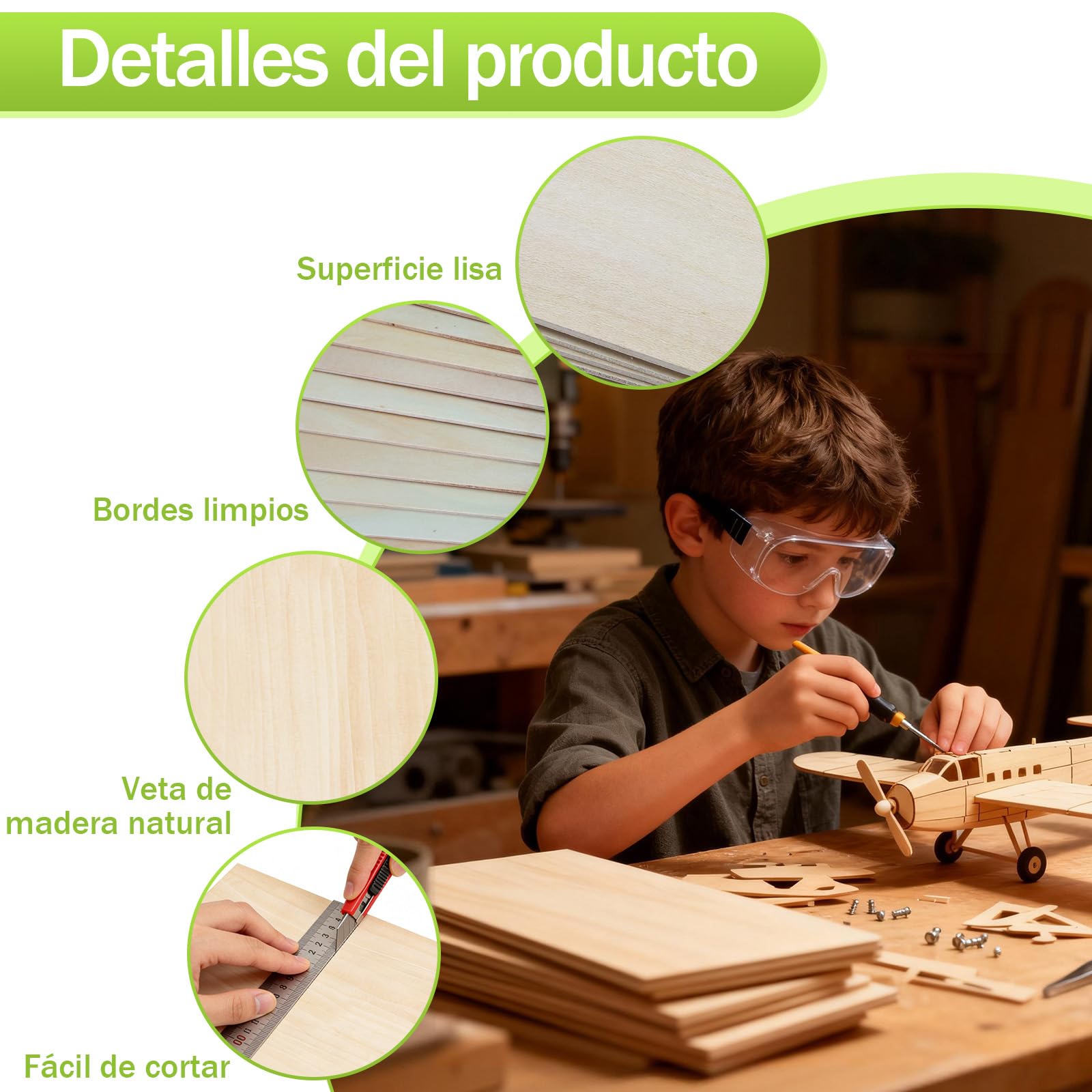 12 Piezas Lámina De Madera Contrachapada De 3 mm, Formato A3, Adecuada Para Manualidades, Carpintería, Corte Láser, Pirograbado, Modelismo, Regalos, Decoraciones Y Pintura(420 X 300 mm X 3 mm)