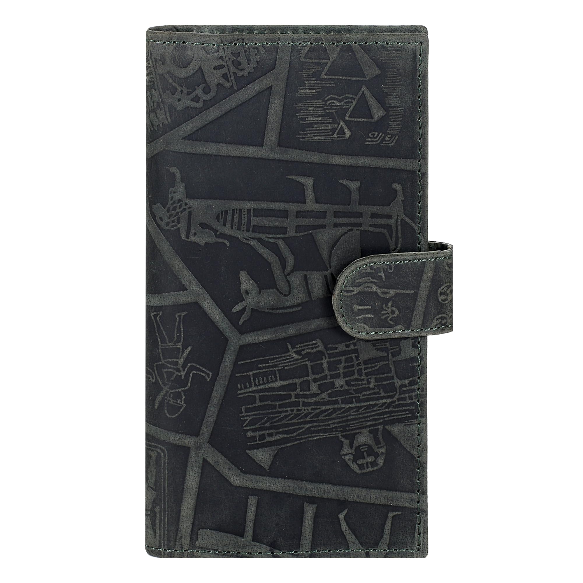 Oak Leathers Checkbook Cover for Men & Women -RFID Slim Wallet Pen Holder Credit Card Gift Duplicate Checks Minimalist Design (Egyptian Green)