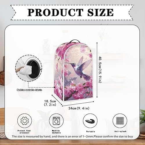 Vista 186 de doginthehole Hummingbird Blender Covers for Kitchen, Washable Appliance Covers Anti Fingerprint Stain Resistant Polyester Blender Dust Cover