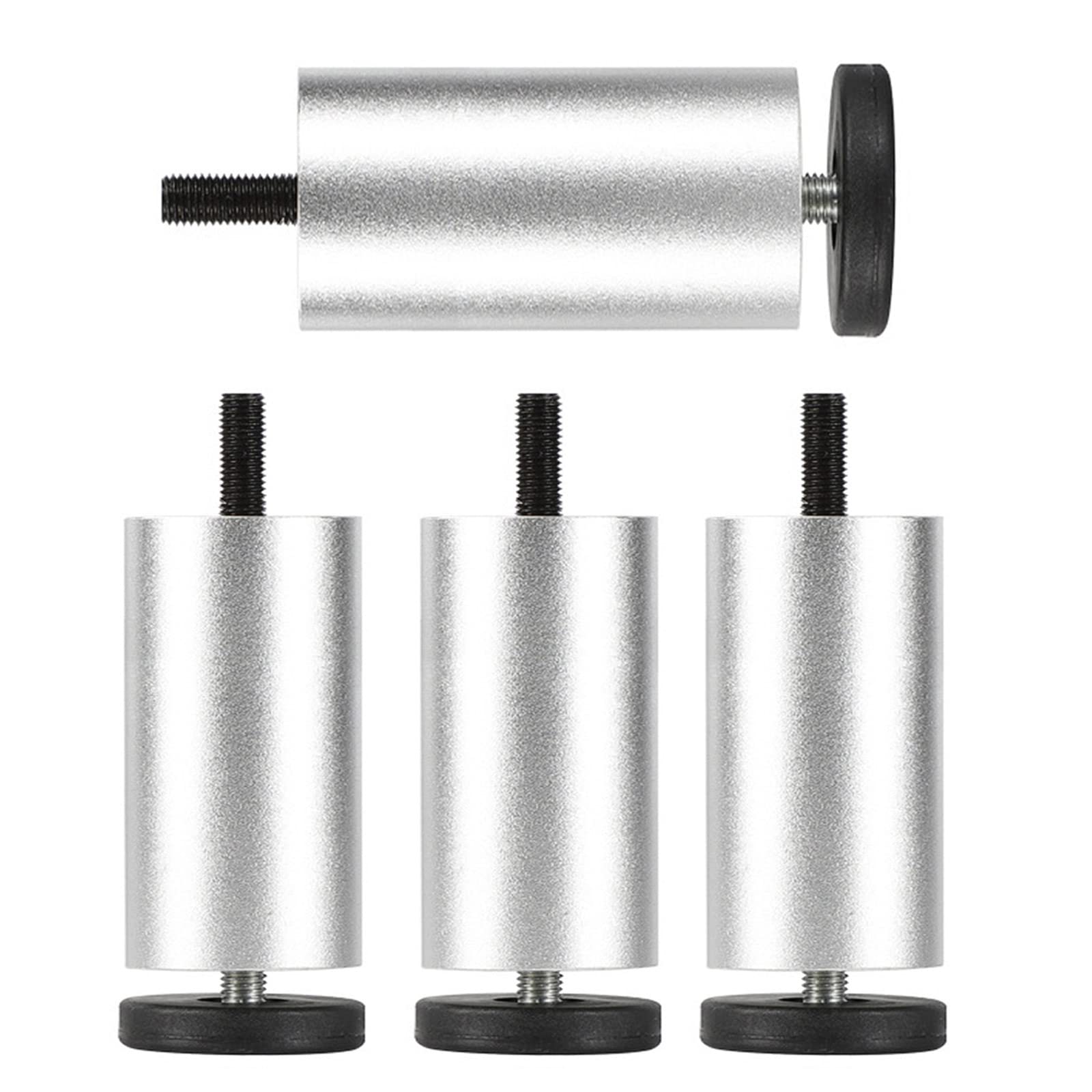 OIFAODAO Stainless steel access door， Aluminum Alloy Furniture Legs, for Beds, Coffee Tables, Bedside,Height Adjustable, Can Bear 300kg(Silver,12cm/4.7in)