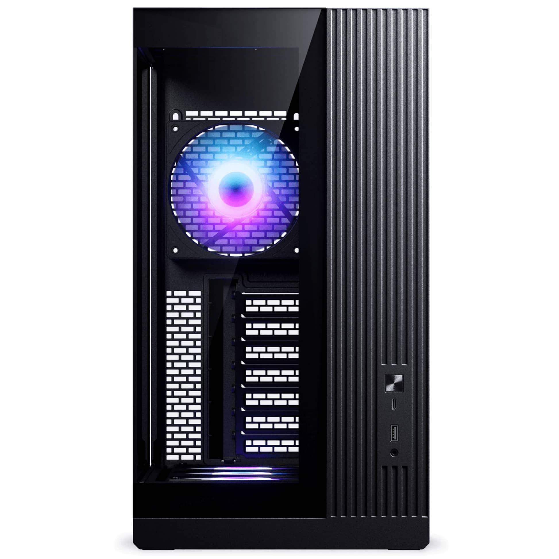 Phanteks XT V5 LCD PC-Gehäuse Midi-Tower ATX Tempered Glass | Schwarz, 7-Zoll-LCD, Showcase-Design, seitliche Luftzufuhr, 360-mm-Radiator-Support, RGB-Lüfter
