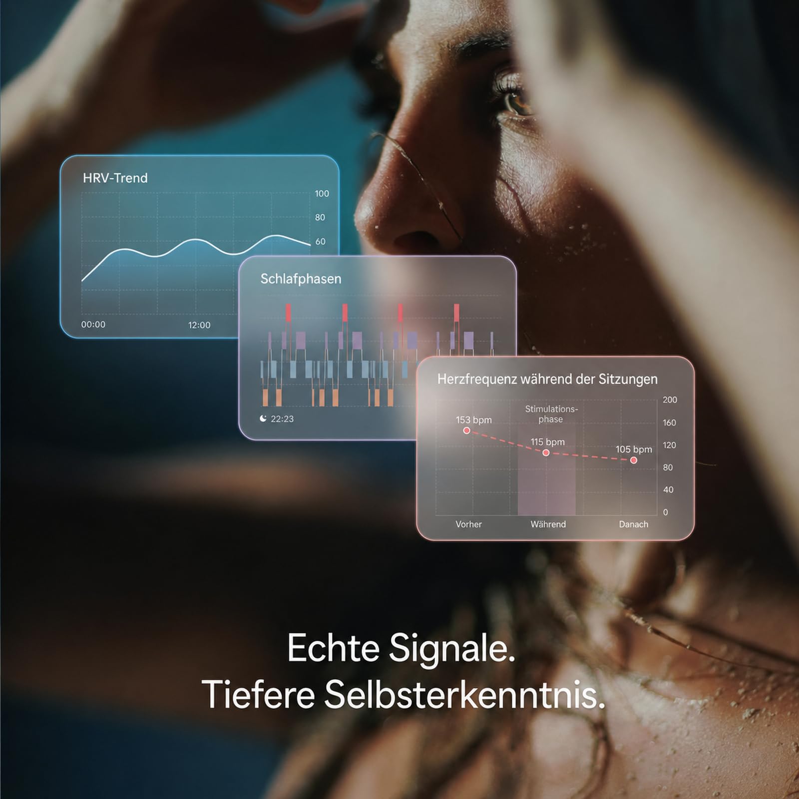 Luna Plus AI Vagusnervenstimulationsgerät, tragbares taVNS-Vibrationsgerät fürs Ohr mit App und AI Coach, 6 Modi, Unterstützung für HRV- und Schlafanalysen, tägliche 20-Minuten-Routine, Blau
