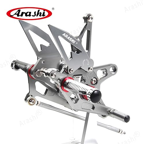 Miniatura 144 de Arashi reposapiés para motocicleta, accesorios ajustables, juego de reposapiés traseros Negro