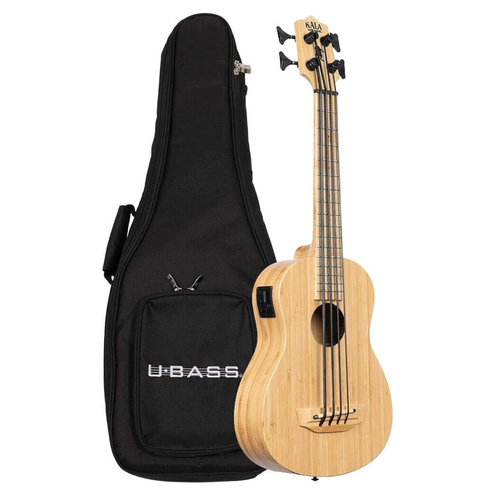 Kala UBASS-BMB-FS Ukulele Basso Elettrificato Amplificato Bamboo con Borsa