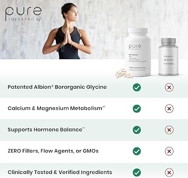 Pure TheraPro Rx Bio Boron - Bororganic Glycine Boron for Men & Women - Premium Formula for Bone Health, Joint Flexibility, Cardiovascular Function & Immunity Support (5mg / 180 Count)