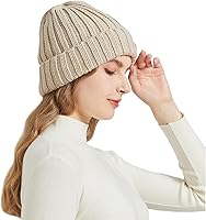Vista 6 de NPQQUAN Gorro de punto de invierno cálido para mujer y hombre
