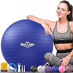 Soft Exercise Ball, Anti-Burst Yoga Ball Chair Supports 2200lbs, Workout Equipment w/Pump for Pregnancy Medicine Birthing Physical Therapy Stability Excersing Birth Swiss Fitness Gym Physio Labor Abs