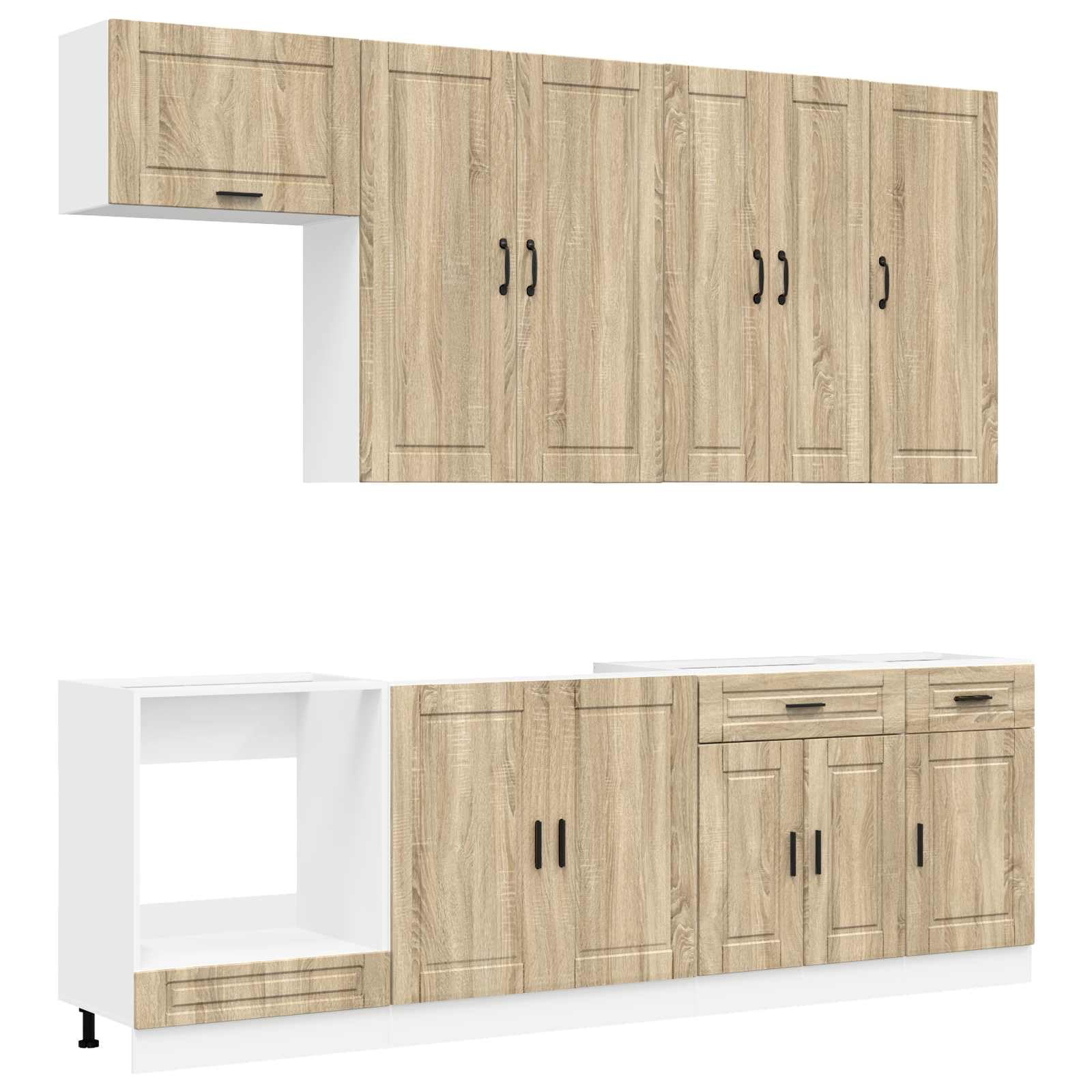 Hothingwell - Unidad de cocina (8 unidades) | Patas ajustables, armarios espaciosos, montaje en pared incluido, fácil mantenimiento