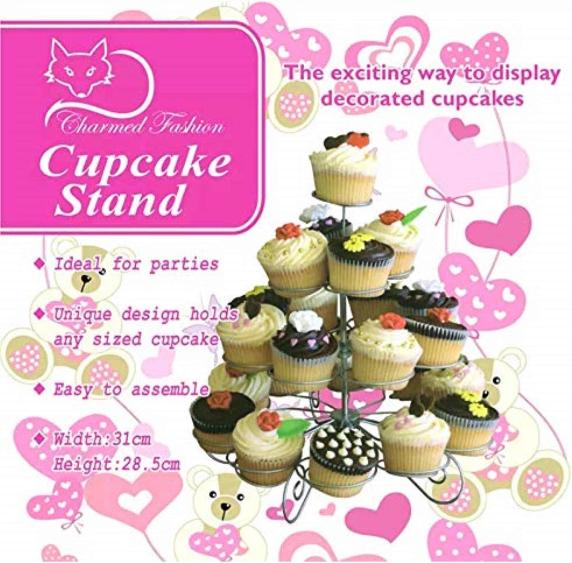 Charmed 4 Tier Metal Cupcake Stand (Hold 23 Cupcakes)