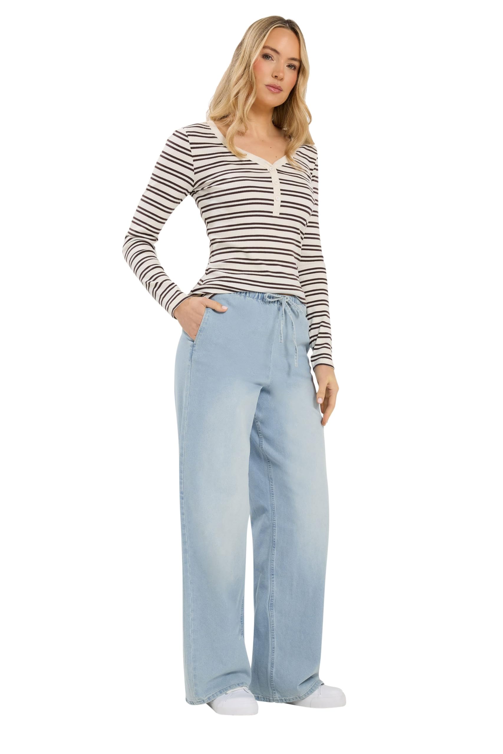 Long Tall Sally Women's Light Blue - Lts Tall Wide Leg Jeans