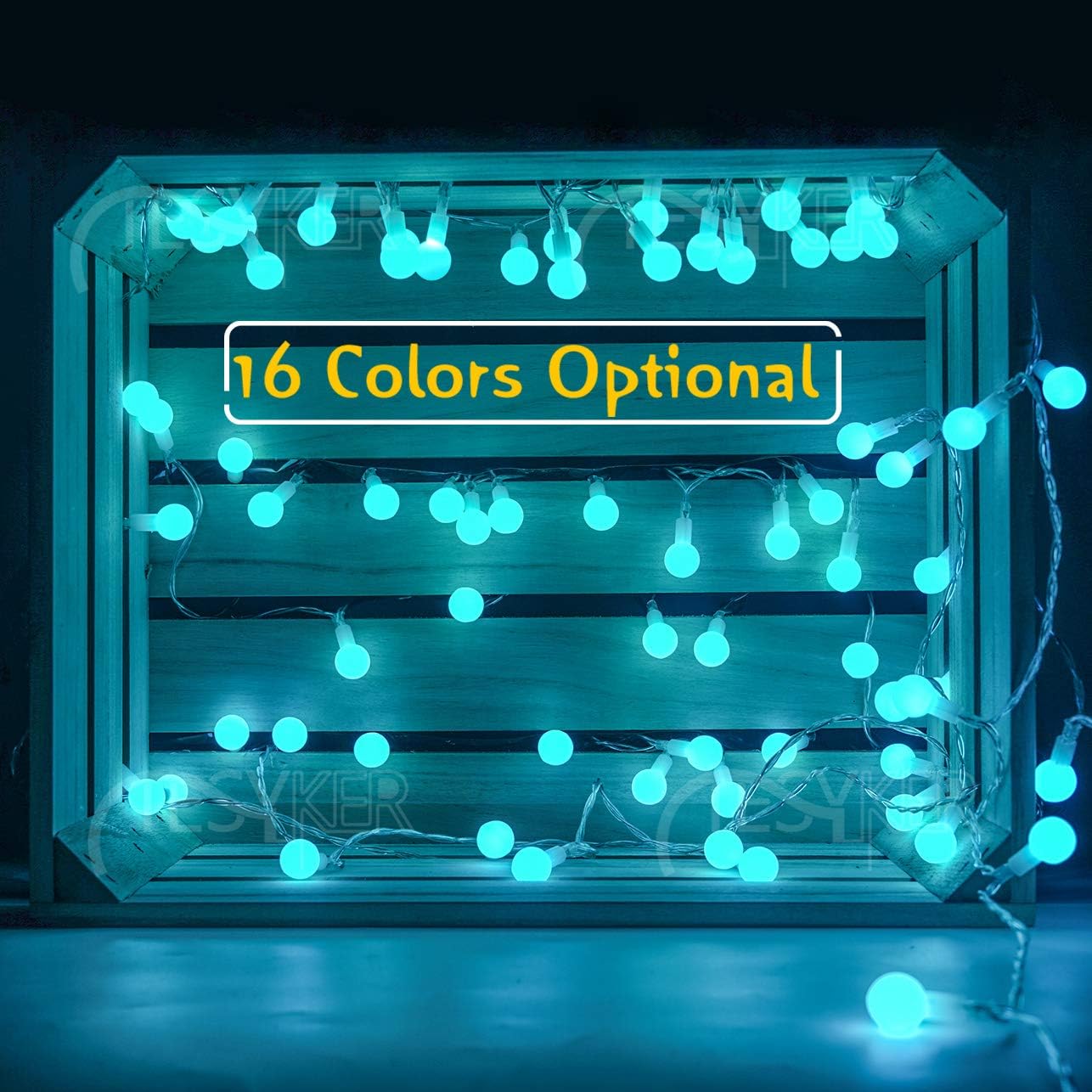 TESYKER String Lights for Bedroom, Ball Lights Bedroom Lights 20 Ft 40 LEDs Led String Lights Fairy Lights with Remote, 16 Colors USB Powered Color Changing Lights for Dorm Room