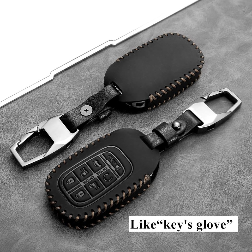 Leather Compatible with Honda Key fob Cover for 2025 2026 Odyssey 7 Buttons Accessories Keychain