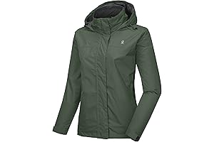 Women's Waterproof Rain Jacket Lightweight Outdoor Windbreaker Rain Coat Shell for Hiking, Travel